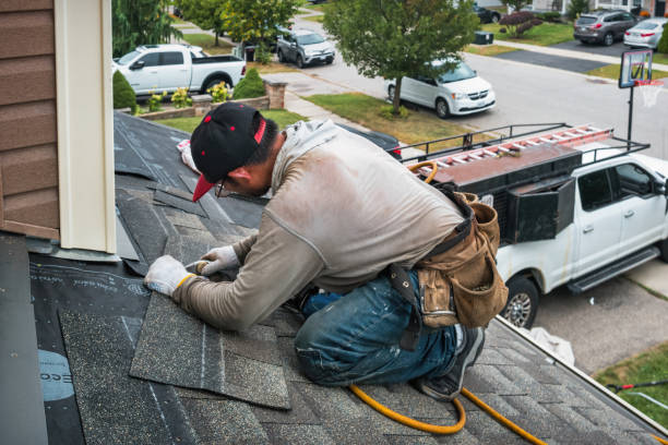 Professional Gutter Installation technician working in Danville, VA